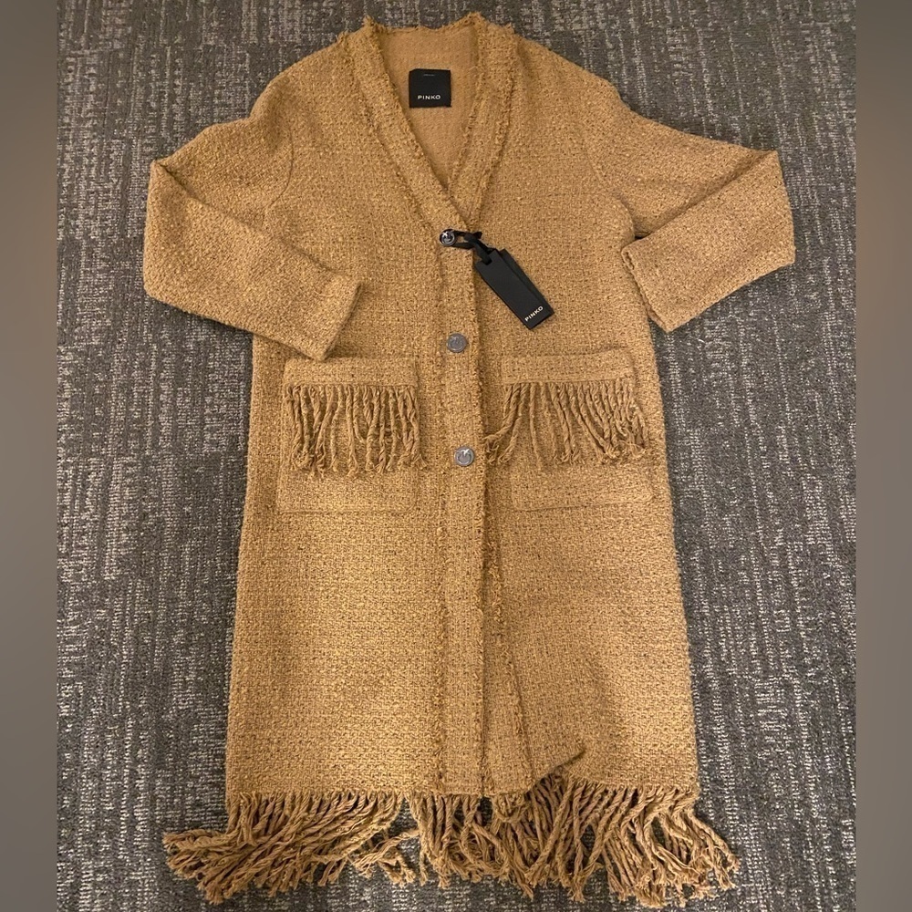 NWT Pinko Ancasti Tweed Boucle Overcoat in Italian size 40 (US S/4) - Picture 10 of 16